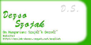 dezso szojak business card